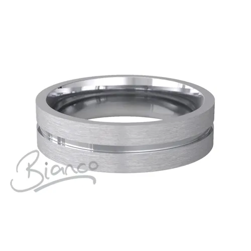 Patterned Designer White Gold Wedding Ring - Carezza